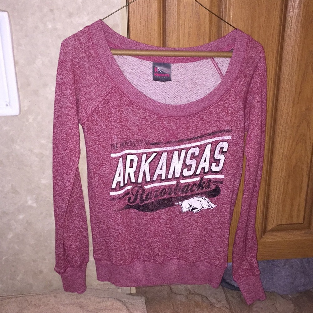 Long Sleeve Red T-Shirt, Off The Shoulder Optional